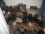 This shoe closet is messy. Sadly, it's also mine.